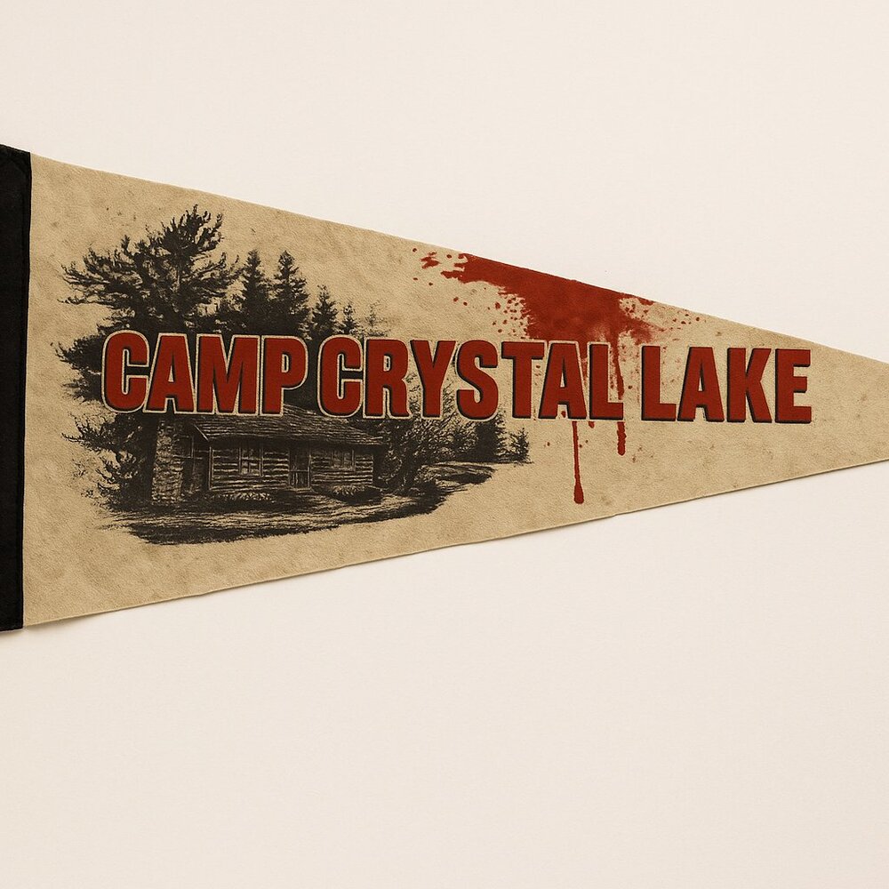 Horrorcore Camp Crystal Lake Felt Pennant Flag Friday the 13th Collectible